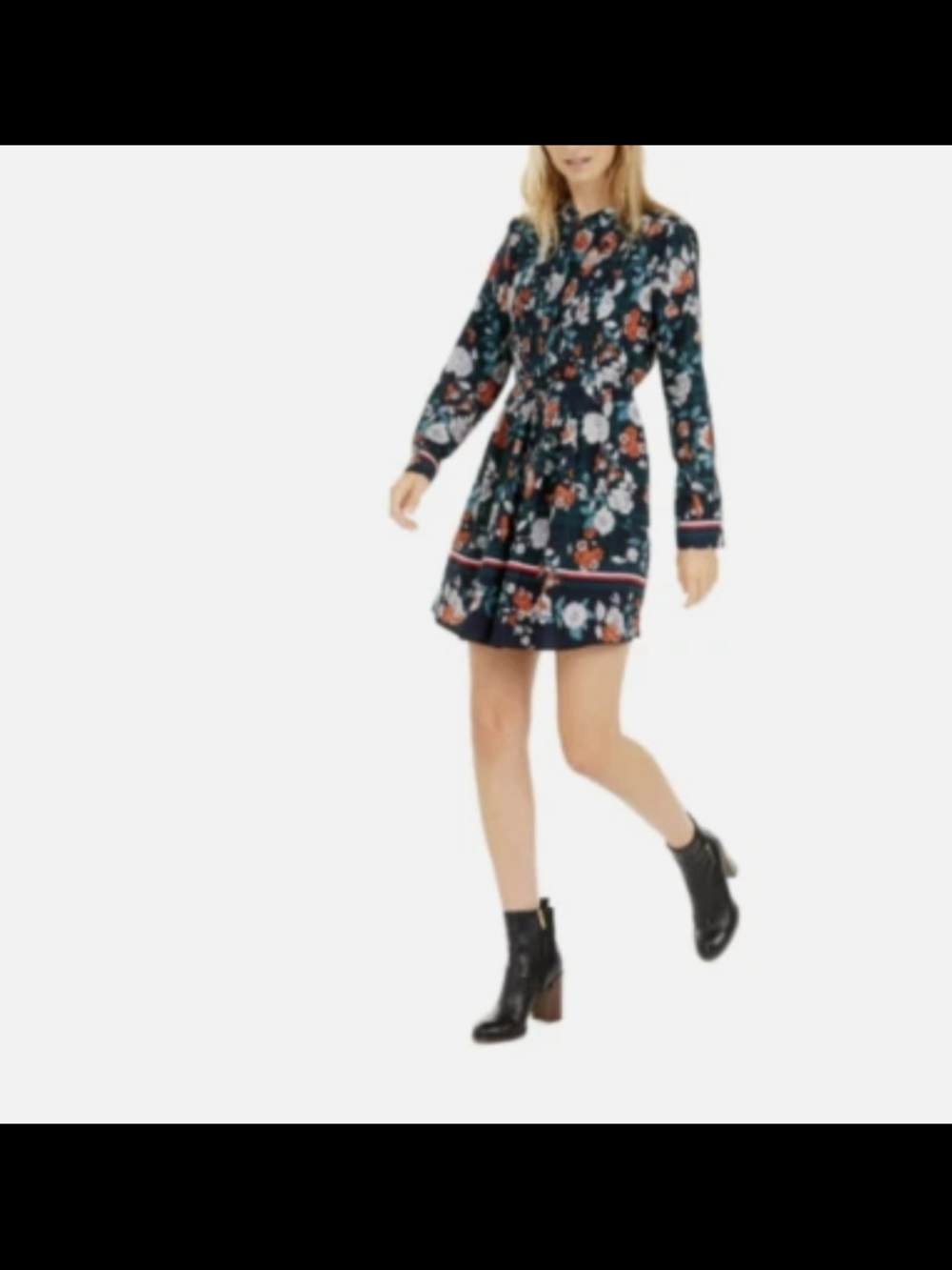 Tommy Hilfiger Floral Striped Mini Dress